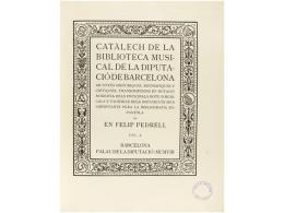1909. LIBRO: (MUSICA). PEDRELL, FELIPE: CATALECH DE LA BIBLIOTECA MUSICAL DE LA DIPUTACIO... - Non Classés