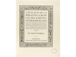 1909. LIBRO: (MUSICA). PEDRELL, FELIPE: CATALECH DE LA BIBLIOTECA MUSICAL DE LA DIPUTACIO... - Non Classificati