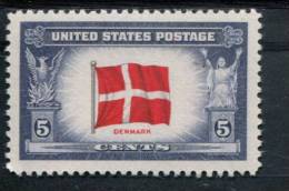 200890332 1943 (XX) POSTFRIS MINT NEVER HINGED  SCOTT 920 OVERRUN COUNTRIES FLAG DENMARK - Neufs