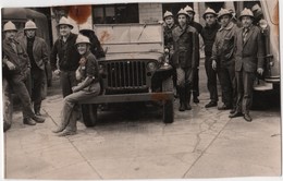 Photo Originale Forcalquier Libération Militaria WWII Jeep Pompiers - War, Military