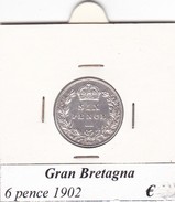 GRAN BRETAGNA   6 PENCE  ANNO 1902 COME DA FOTO - H. 6 Pence