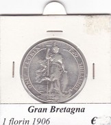 GRAN BRETAGNA   1 FLORIN  ANNO 1906 COME DA FOTO - J. 1 Florin / 2 Schillings