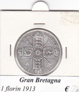 GRAN BRETAGNA   1 FLORIN  ANNO 1913 COME DA FOTO - J. 1 Florin / 2 Shillings