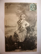 Carte Postale Environs De Pont Croix (29) Jeune Fille En Costume (CPA Dos Non Divisé Oblitérée 1903 Timbre 5 Centimes ) - Pont-Croix