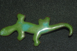 BROCHE émaillée SALAMANDRE LEZARD Vert - Broschen