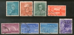 India 1958 Used Year Pack Of 8 Stamps Steel Industry Indian Air Force Children - Annate Complete