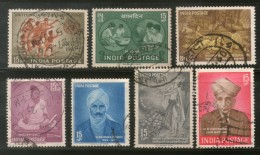 India 1960 Used Year Pack Of 7 Stamps Kalidasa UNICEF Children's Day Poet People - Volledig Jaar