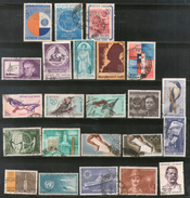 India 1968 Used Year Pack Of 23 Stamps Agriculture Olympic Birds Ship Bose Merry Curie - Annate Complete