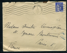 France - Oblitération Maritime " Le Havre à New York C " Sur Enveloppe En 1938 Pour Paris -  Ref  J 8 - Maritieme Post