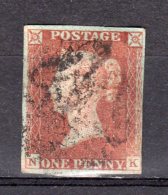 1841 - 1 P Rosso Bruno Su Azzurrino USED°  Cat Unificato/Marini 3 - See 2 SCANS - Usati