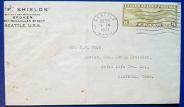 AIR MAIL-8 C-SEATTLE-USA-1933 - 1c. 1918-1940 Storia Postale