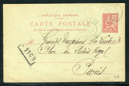 France - Entier Postal Type Mouchon De Paris Pour Paris En 1901  - Ref  J 32 - Cartes Postales Types Et TSC (avant 1995)