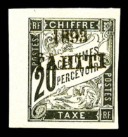 * N°21, 20c Noir Surchargé TAHITI (type B), Coin De Feuille, TB (certificat)   Cote: 650 Euros  ... - Neufs