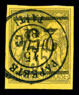 O N°1a, 25c Sur 35c Violet-noir Sur Jaune, Surcharge Renversée. SUP (certificat)   Cote: 800 Euros  ... - Used Stamps