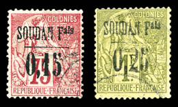 O N°1/2, 0.15 Sur 75c Rose Et 0.25 Sur 1f Olive, Les 2 Exemplaires SUP. R.R. (signés Brun/certificat)  ... - Used Stamps
