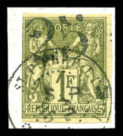 O N°3, 25 Sur 1F Olive Sur Son Support. TB. R.R. (certificat)   Cote: 2800 Euros   Qualité: O - Unused Stamps