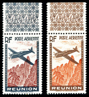 ** N°2a/3a, Chiffres De La Valeur Omis Sur 3F65 Bleu Et Rouge-carmin, 6F65 Brun Et Rouge, Haut De Feuille, SUP... - Airmail