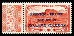 ** N°1, 50c Rouge Surchargé 'ROLAND GARROS', Bord De Feuille Latéral, TTB   Cote: 504 Euros  ... - Luftpost