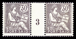 ** N°24/29, Ensemble De 3 Paires: 5c Vert-bleu Millésime '1' (N°24), 20c Brun-lilas Millésime... - Unused Stamps