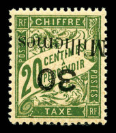 ** N°3a, 30m Sur 20c Olive, SURCHARGE RENVERSEE, Fraîcheur Postale, SUP (signé Calves/certificat) ... - Unused Stamps