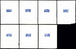 (*) N°54/60, Série Tchad Au Rhin: Ensemble De 7 épreuves D'Artiste En Bleu Outremer Sur Papier... - Unused Stamps
