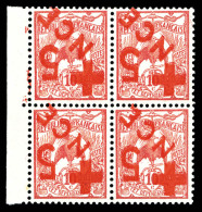 ** N°110a, +5c Sur 10c: Surcharge Renversée En Bloc De Quatre Bdf. TTB   Cote: 520 Euros  ... - Unused Stamps