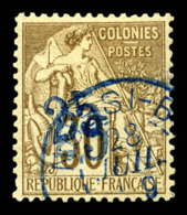 O N°5b, Double Surcharge, 25sur 30c Brun, R.R.R, TTB (signé Calves/Brun/certificat)   Cote: 2500 Euros  ... - Used Stamps