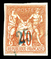 * N°1, 25 Sur 40c Rouge-orange. R.R. SUPERBE (signé Margues/certificat)   Cote: 3200 Euros  ... - Unused Stamps