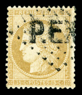 O N°59, 15c Bistre Obl 'P.E.X'. SUP. R. (certificat)     Qualité: O - 1871-1875 Cérès