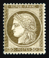 ** N°56, 30c Brun, Fraîcheur Postale, SUP (certificat)      Qualité: ** - 1871-1875 Ceres