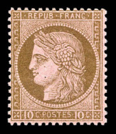 ** N°54, 10c Brun Sur Rose, Fraîcheur Postale, Très Bon Centrage. SUP (signé... - 1871-1875 Ceres