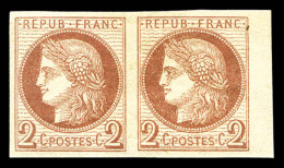 * N°51c, 2c Rouge-brun Non Dentelé En Paire Bdf. SUP (certificat)   Cote: 950 Euros   Qualité: * - 1871-1875 Ceres