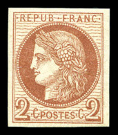 ** N°51c, 2c Non Dentelé, Fraîcheur Postale. SUP (certificat)     Qualité: ** - 1871-1875 Cérès