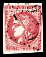 O N°49, 80c Rose Obl GC, TTB (signé Calves/Scheller)   Cote: 320 Euros   Qualité: O - 1870 Emisión De Bordeaux