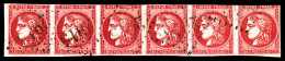 O N°49, 80c Rose En Bande De 6, Filet Supérieurs Touchés, Très Belle Présentation,... - 1870 Emisión De Bordeaux