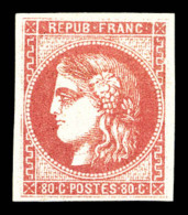 * N°49, 80c Rose. TTB (signé Brun/certificat)   Cote: 725 Euros   Qualité: * - 1870 Uitgave Van Bordeaux