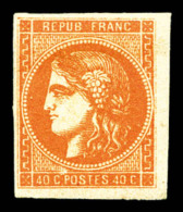 * N°48, 40c Orange, Très Frais. TTB (certificat)   Cote: 650 Euros   Qualité: * - 1870 Emisión De Bordeaux