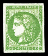 * N°42B, 5c Vert-jaune Report 2, TB   Cote: 370 Euros   Qualité: * - 1870 Uitgave Van Bordeaux