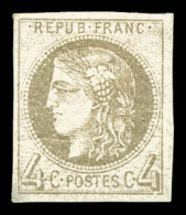 * N°41A, 4c Gris Report I, Pelurage, Belle Présentation. R.R. (signé Calves/Scheller/certificats)... - 1870 Uitgave Van Bordeaux