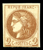 ** N°40Aa, 2c Chocolat Report 1, Fraîcheur Postale, SUPERBE (certificat)      Qualité: ** - 1870 Emisión De Bordeaux