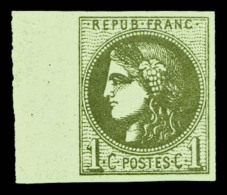 ** N°39Cb, 1c Olive-foncé, Bord De Feuille Latéral. SUP     Qualité: ** - 1870 Ausgabe Bordeaux