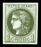 ** N°39A, 1c Olive Report 1, Fraîcheur Postale, SUP (certificat)     Qualité: ** - 1870 Uitgave Van Bordeaux