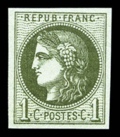 ** N°39A, 1c Olive Report 1, Fraîcheur Postale, SUP (certificat)     Qualité: ** - 1870 Emissione Di Bordeaux