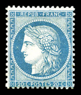 * N°37, 20c Bleu. TTB (signé Brun/certificat)   Cote: 500 Euros   Qualité: * - 1870 Assedio Di Parigi