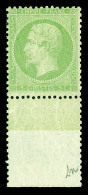 * N°35, 5c Vert-pâle Sur Bleu, Bord De Feuille Inférieur, Pièce Choisie, Rare (signé... - 1871-1875 Ceres