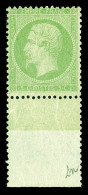 * N°35, 5c Vert-pâle Sur Bleu, Bord De Feuille Inférieur, Pièce Choisie, Rare (signé... - 1871-1875 Cérès