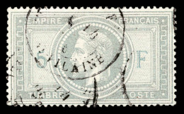 O N°33A, Empire, 5F Violet Gris Avec 5 Et F En Bleu, TB (signé Calves/certificat)   Cote: 1200 Euros  ... - 1863-1870 Napoléon III Con Laureles