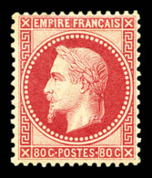 * N°32d, 80c Rose-vif, Bon Centrage, Grande Fraîcheur. SUP (signé Brun/certificat)   Cote: 2100... - 1863-1870 Napoléon III Lauré
