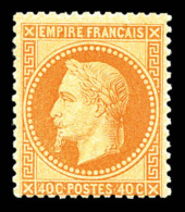 * N°31, 40c Orange. TTB (signé Brun/certificat)   Cote: 1750 Euros   Qualité: * - 1863-1870 Napoléon III Lauré