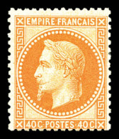 ** N°31, 40c Orange, Fraîcheur Postale, SUP (certificat)     Qualité: ** - 1863-1870 Napoléon III Lauré